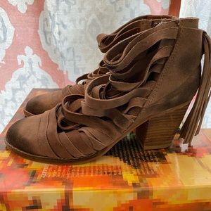 Jeffrey Campbell Impala Taupe Suede Booties